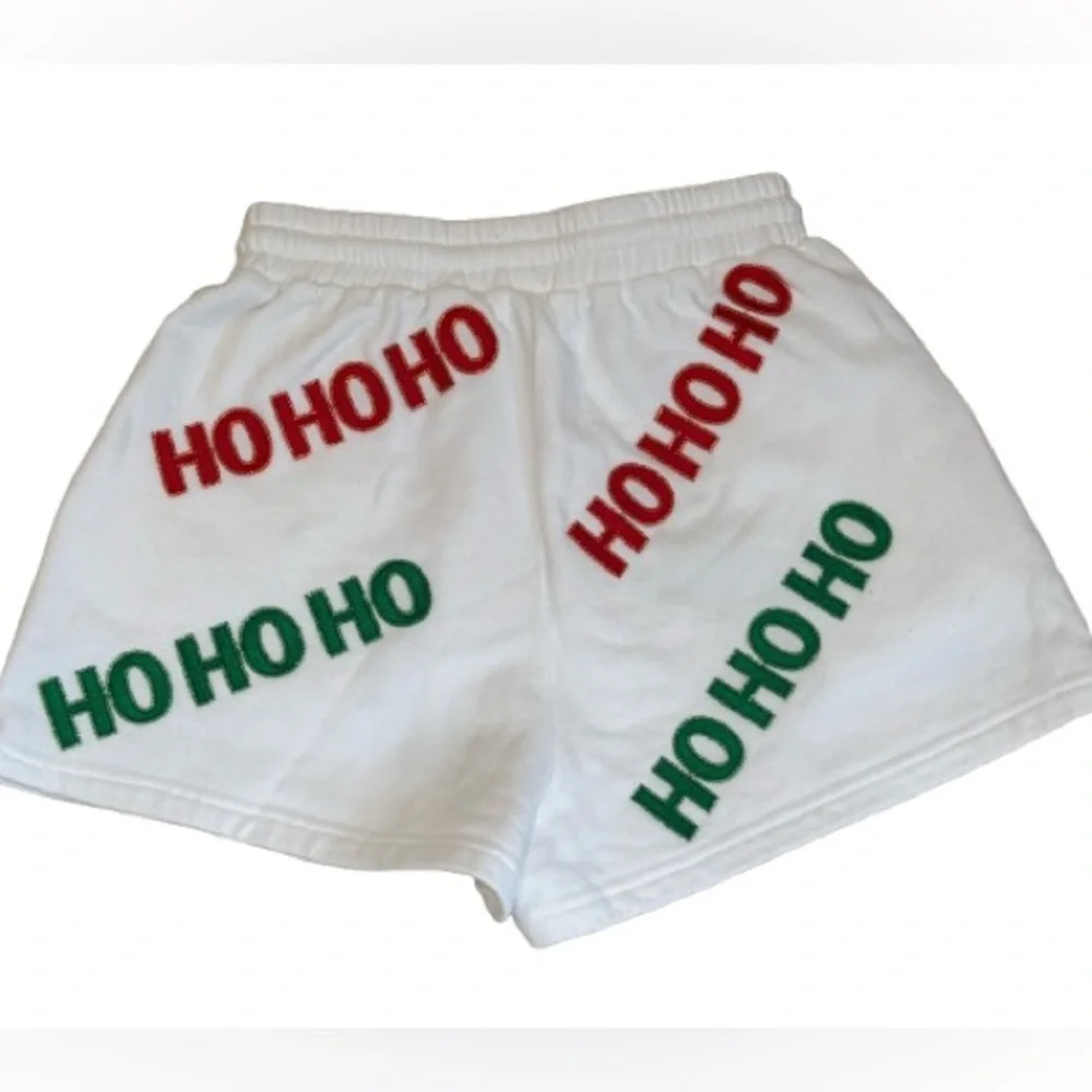Set! QUEEN OF SPARKLES Kids White Holiday Ho Ho Ho Top & Shorts Set